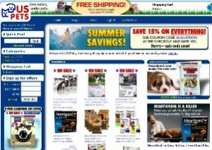 www.uspets.com screenshot for US pets review