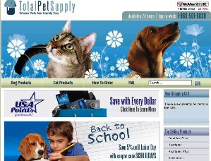 totalpetsupply.com screenshot
